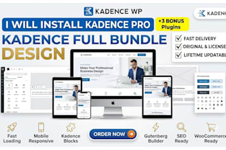 build kadence website design using kadence wordpress theme and kadence blocks