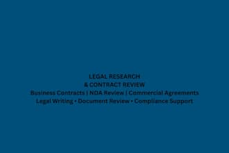 provide legal research and contract review services