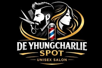 create hair salon, boutique, feminine logo