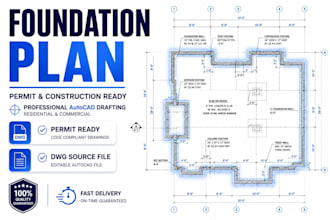 draw foundation plan in autocad for permit and construction