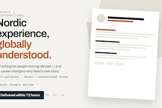 write an ats friendly resume and linkedin for nordics going abroad