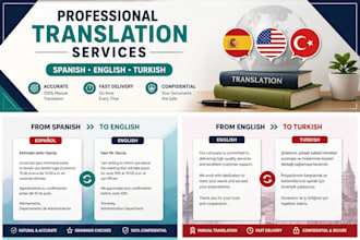 professional translation  spanish, english and turkish