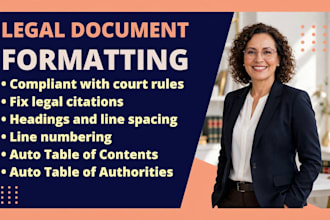 professionally format your legal documents for court filing