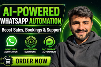 build whatsapp ai chatbot, whatsapp automation, ai agent for sales and booking