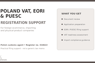 register your vat and eori numbers in poland