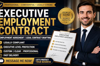 draft executive employment contract employment agreement legal contract drafting