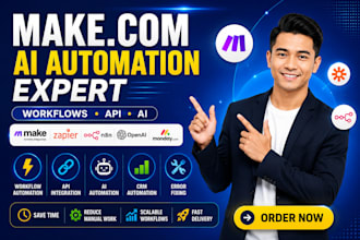 buid make come automation make scenario zapier ai, made com, set up make come