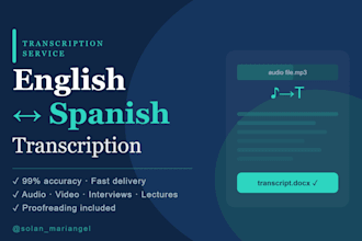 transcribe audio and video in english or spanish