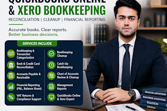 do quickbooks online and xero bookkeeping, reconciliation and cleanup