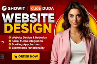 design, redesign showit website or duda website, blog with seo