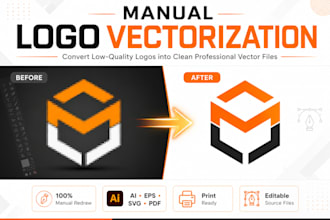 manually vectorize, redraw, and recreate your logo
