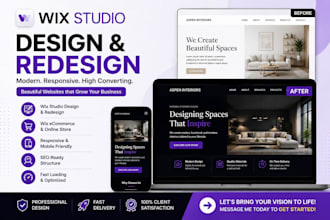 design wix studio website, wix website redesign, custom wix website design