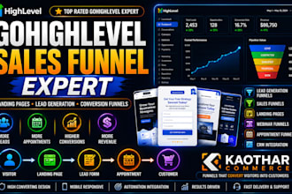 build gohighlevel sales funnel, landing page and lead generation funnel