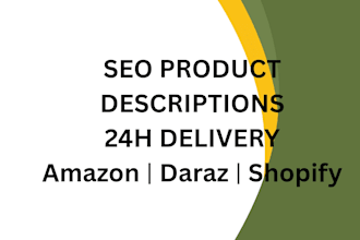 write SEO product descriptions for amazon and daraz