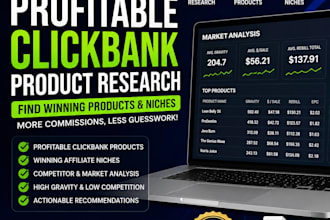 find profitable clickbank product with winning affiliate niche research