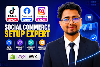 setup tiktok shop, facebook, instagram or shopify dropshipping, meta pixel setup
