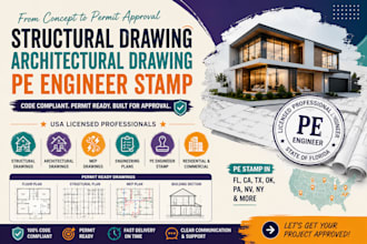 do architectural plan, floor plan, mep, for city permit