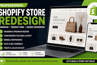 redesign shopify store homepage product page for higher conversion sales