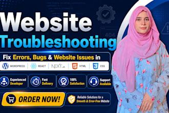 troubleshoot and fix website bugs in wordpress react next js