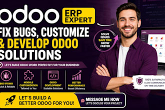fix odoo erp bugs customize modules with develop odoo solutions