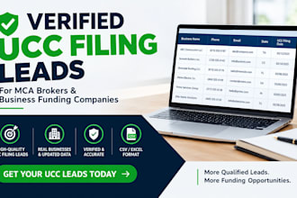 deliver verified ucc filing leads for mca brokers and business funding companies