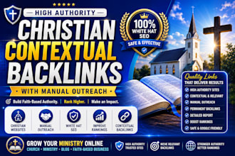 build high authority christian contextual backlinks with manual outreach