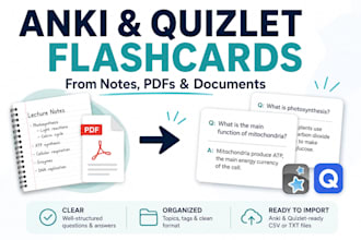 create anki and quizlet flashcards from documents