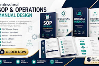 design sop manual operation manual process document and canva business handbook