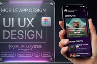 design website UI UX, mobile app UI UX, figma website and app design