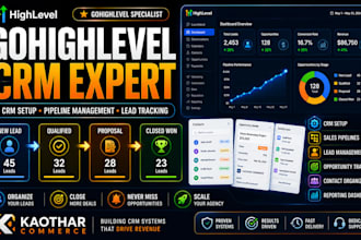 setup gohighlevel crm, pipeline, lead management and sales system