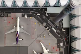 create msfs and x plane airport scenery, atc towers, 3d models, pbr textures