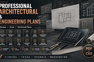draw, sign seal, review architectural plans for florida texas georgia washington