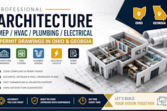 do architecture, mep, hvac, plumbing, electrical permit drawings in ohio georgia