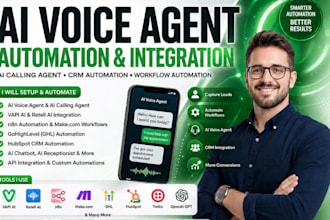 setup ai voice agent n8n makecom vapi retell ai agent ghl hubspot crm automation