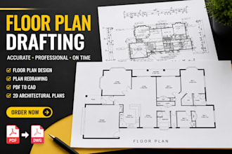 recreate your scanned plans with accurate autocad floor plan with dimensions