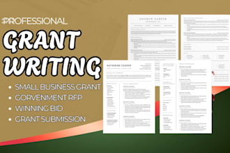 do small business grant writing gorvenment rfp grant proposal winning bid 501c3