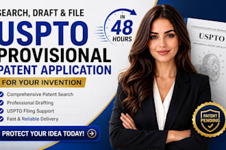 do uspto patent search, patent drafting, patent filing for invention or product