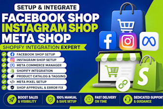 setup facebook shop instagram shop meta shop shopify integration expert