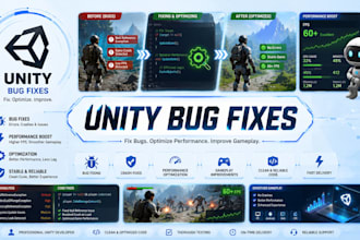 fix unity game bugs, errors, crashes, and technical issues