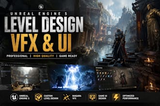 create unreal engine 5 game ui level design environmet and game maps ue5