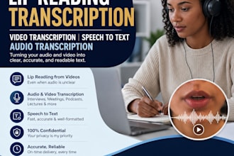 lip reading, video transcription, speech to text, audio transcription