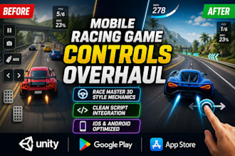rewrite unity mobile racing game controls and vehicle physics like race master3d