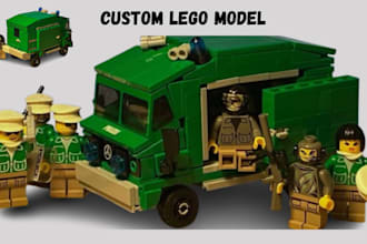 do custom lego design, 3d lego model, lego moc,lego house and manual instruction