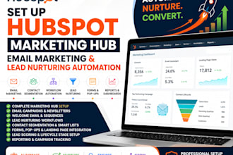 set up hubspot marketing hub, email marketing, and lead nurturing automation