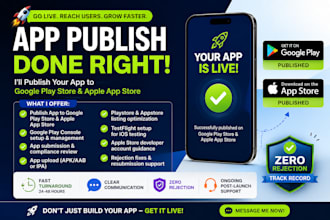 publish your android app to google play store and ios app to app store