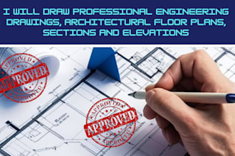 draw professional engineering drawings, architectural floor plans, sections plan
