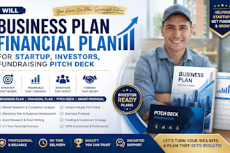 business plan financial plan for startup, investors, fundraising pitch deck