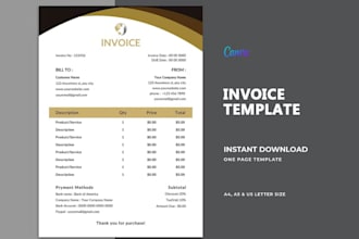 design editable invoice template quotation receipt in word excel PDF canva