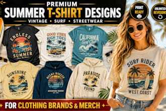 create trendy summer tshirt designs and apparel graphics to boost your clothing