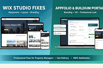 fix wix studio or appfolio buildium property portal